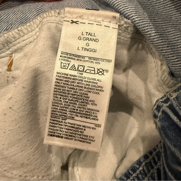 GAP Mid Rise Easy Horseshoe Light Wash Barrel Jeans Wide Leg Ultrasoft TALL 2025 - Picture 6 of 8